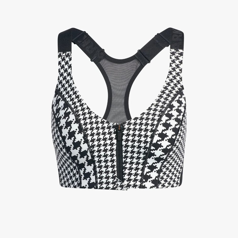 Adidas Women's Ivy Park Grey Black AOP Zip Bra Size XS HE1228